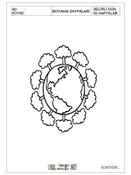 Belirli Gün ve Haftalar boyama sayfaları